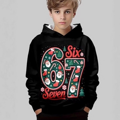 "67" Hoodie för Barn – Mjuk, Trendig & Inspirerad av den Virala Memén