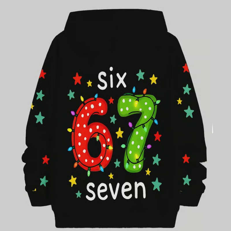 "67" Hoodie för Barn – Mjuk, Trendig & Inspirerad av den Virala Memén